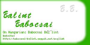 balint babocsai business card